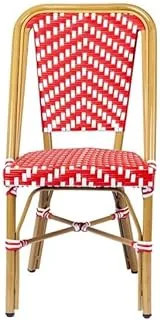 Sultan Gardens Armless Synthetic Ratten Chair White Red Color- Size- W46*D58*H88 (BZ-CB051)