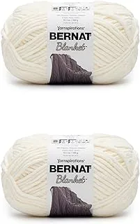 Bernat Blanket Vintage White Yarn - 2 Pack of 300g/10.5oz - Polyester - 6 Super Bulky - 220 Yards - Knitting/Crochet