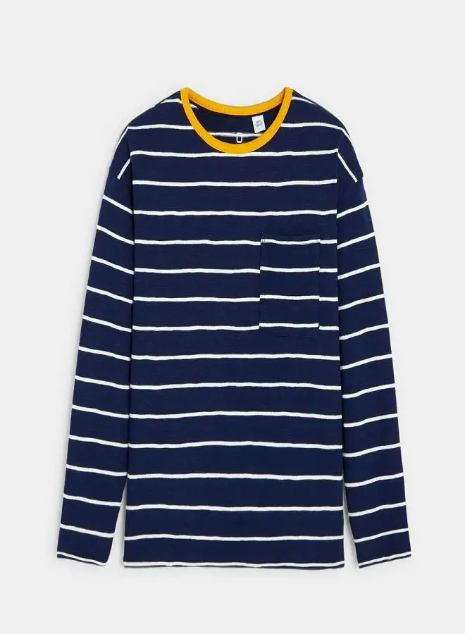 Okaidi Striped T-Shirt Blue