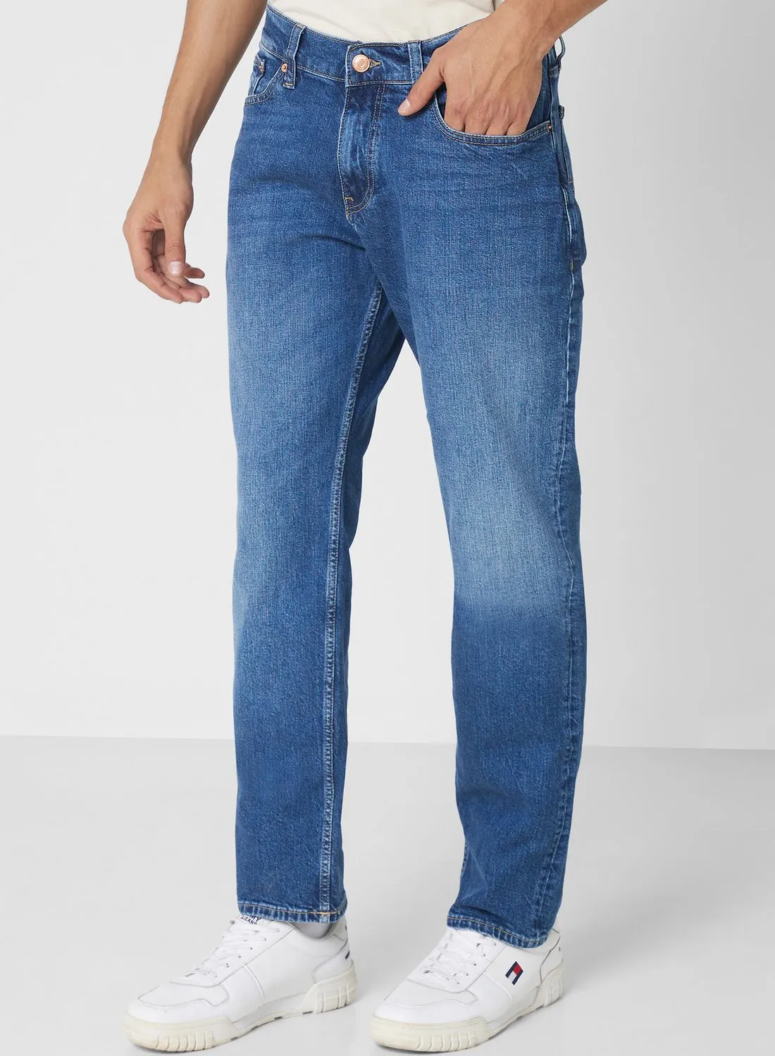 TOMMY JEANS Mid Wash Straight Fit Jeans
