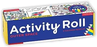 Mudpuppy Outer Space Activity Roll, Features Coloring, Mazes, spot The Difference, and More!, 5 Colored Pencils Included, The Perfect Travel Activity for Kids Ages 4-10