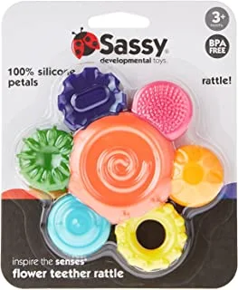 Sassy Silicone Flower Teether, Multicoloure, 1 count