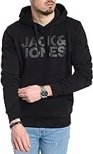 Jack & Jones Mens Corp Logo Noos Hoodie Sweatshirt, Color Pine Grove/White, Size M