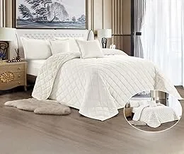 Hours Winter Luxury Ultra Soft Compressed Warm Velvet Fur Comforter Set Modern Design 6 Pieces King Size (Nefrine)