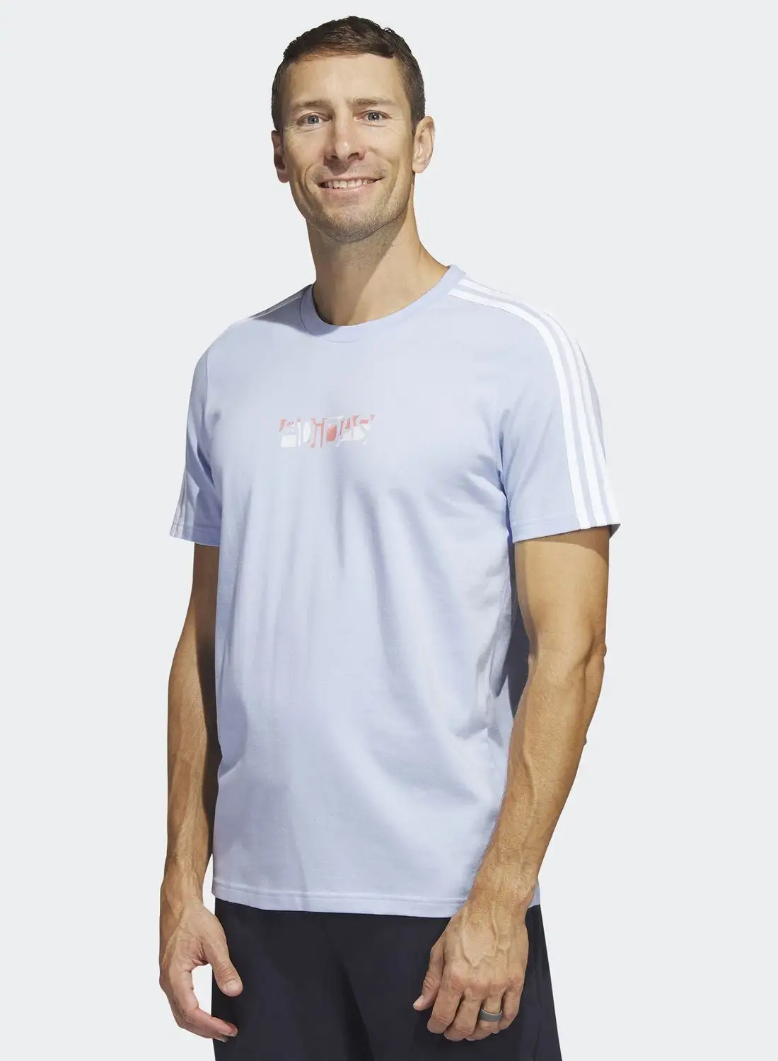 Adidas 3 Stripe Optimist Graphic T-Shirt