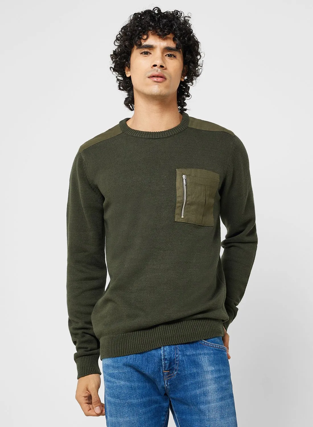BRAVE SOUL Zip Pocket Sweater