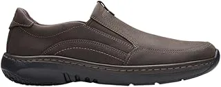 Dark Brown Tumbled Leather Clarks Pro Step Mens Casual Slip on Size 44.5