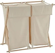 Household Essentials 6786-1 Collapsible Double X-Frame Laundry Hamper Sorter with Fold Over Lid, White