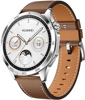 HUAWEI WATCH GT 4 46mm Smartwatch, 14 Days Battery Life, Science-based Calorie Management, Dual-Band Five-System GNSS Position, Pulse Wave Arrhythmia Analysis, Heart Rate Monitor, Andriod & iOS, Brown