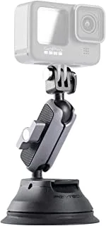 PGYTECH Suction Cup Mount for GoPro, DJI Action 2, OSMO Action, Insta360 ONE X, ONE R, GO2 Action Camera - Black/Grey