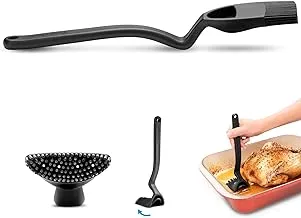 Dreamfarm Brizzle | Non-Stick, Non-Drip Silicone Sit Up Basting Brush with Scoop Reservoir | Black