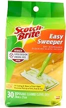 Scotch-Brite Easy Sweeper Dry Refill (28x21cm cloth size) Disposable cleaning cloth - Mop, 30 units/pack | Floor Brush | Clean effectively, quickly | hygienic | Wood | vinyl | ceramic | All Floors