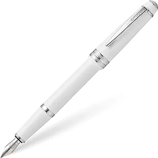 Cross Bailey Light Polished White Resin Fountain Pen with Medium Nib