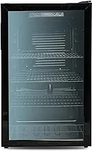 Nikai 126 Liter Mini Display Refrigerator Black Glass Door, 3 Shelves with Defrost Cooling System - NSF150K