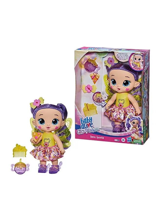 Baby Alive Baby Alive GloPixies Doll, Siena Sparkle, Glowing Pixie Doll Toy for Kids Ages 3 and Up, Interactive 10.5-inch Doll Glows with Pretend Feeding
