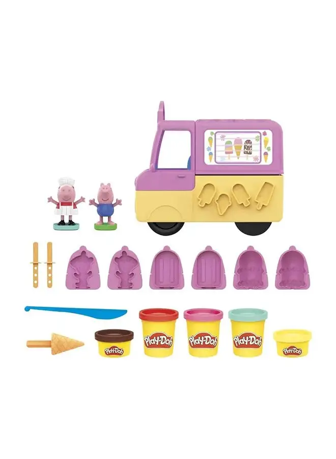 Play-Doh Play-Doh Peppa'S Ice Cream Playset With Ice Cream Truck Peppa And George Figures And 5 Non-Toxic Modeling Compound Cans  Toy For Kids 3 Years And Up