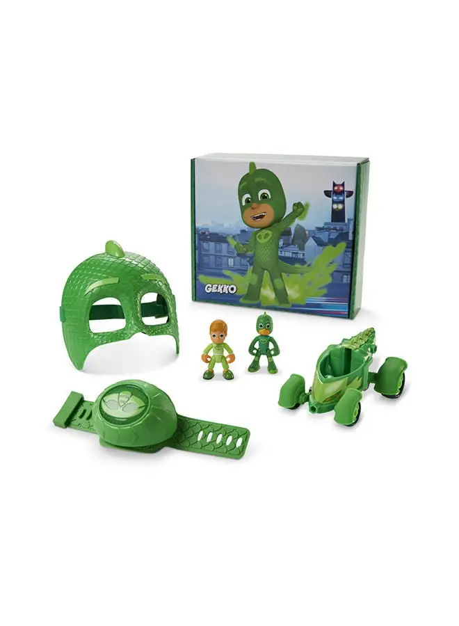 PJMASKS Pj Masks Gekko Power Pack Preschool Toy Set With 2 Pj Masks Action Figures Vehicle Wristband And Costume Mask For Kids Ages 3 And Up