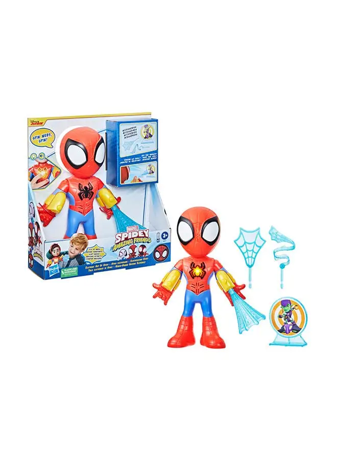 SPIDEY AND HIS AMAZING FRIENDS Marvel Spidey and His Amazing Friends Electronic Suit Up Spidey, 10-Inch Action Figure with Lights and Sounds, Preschool Toys for Kids Ages 3 and Up