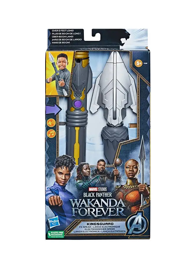 Black Panther Marvel Black Panther Wakanda Forever Kingsguard Fx Spear Role Play Toys Black Panther Costume Super Hero Toys For 5 Year Old Boys And Girls And Up