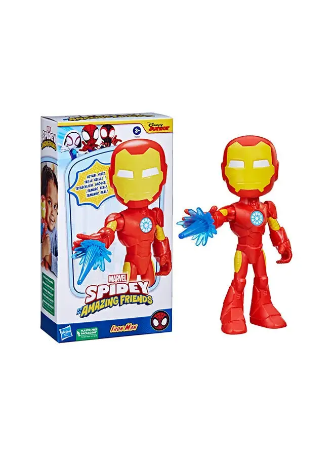 SPIDEY AND HIS AMAZING FRIENDS Marvel Supersized Iron Man 9-inch Action Figure, Preschool Super Hero Toy For Kids Ages 3 And Up