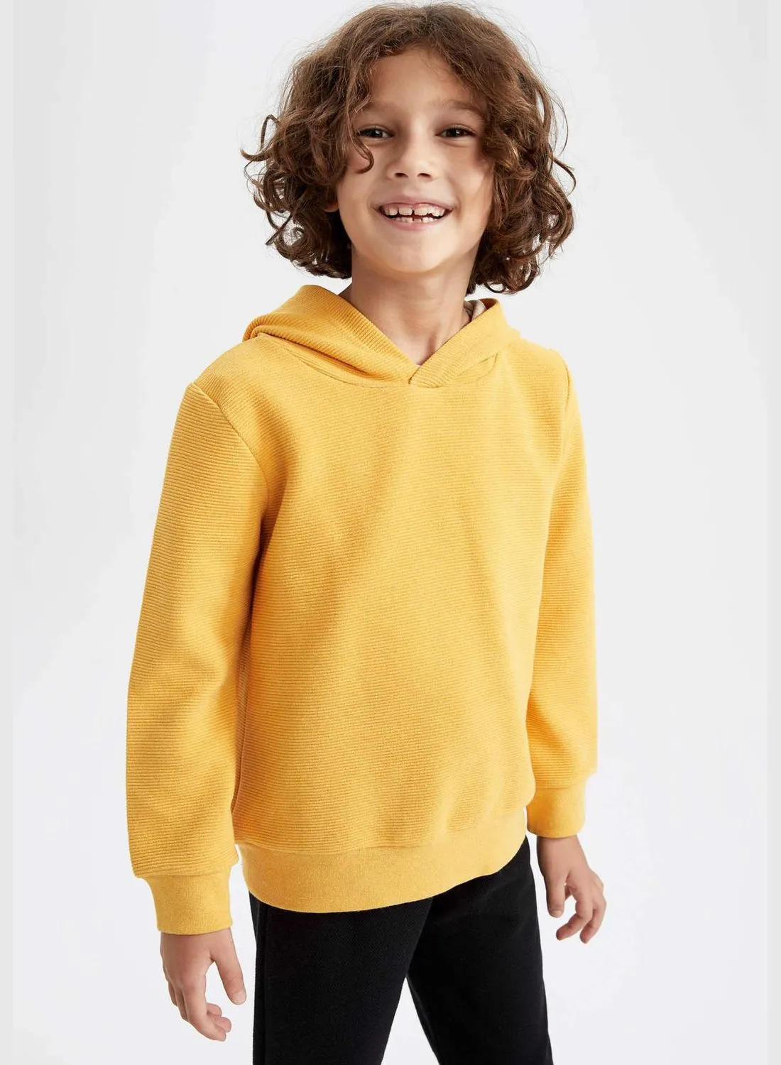 DeFacto Boy Hooded Long Sleeve Knitted Sweatshirt