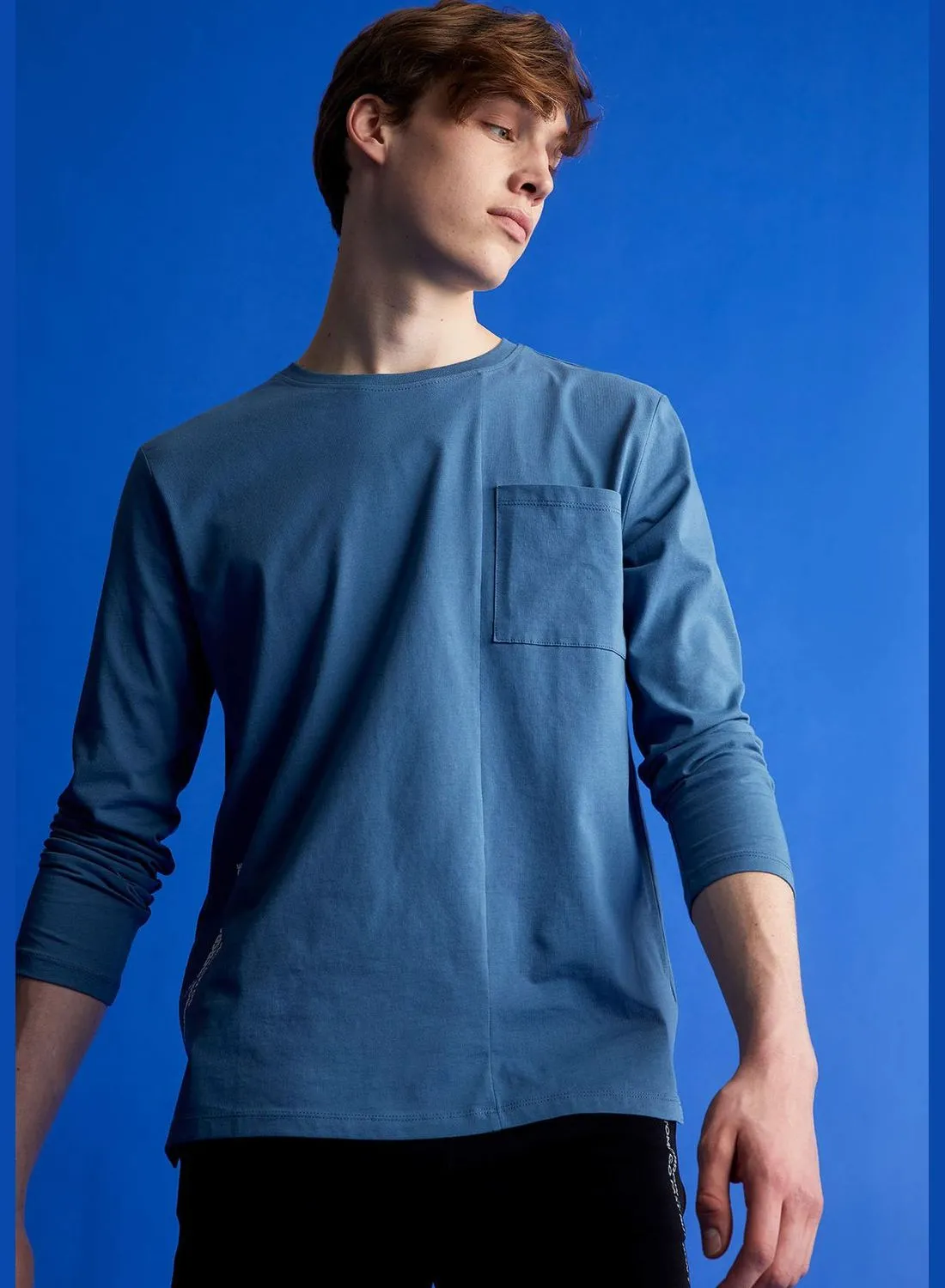 DeFacto Man Knitted Coool-Standart Fit Crew Neck T-Shirt