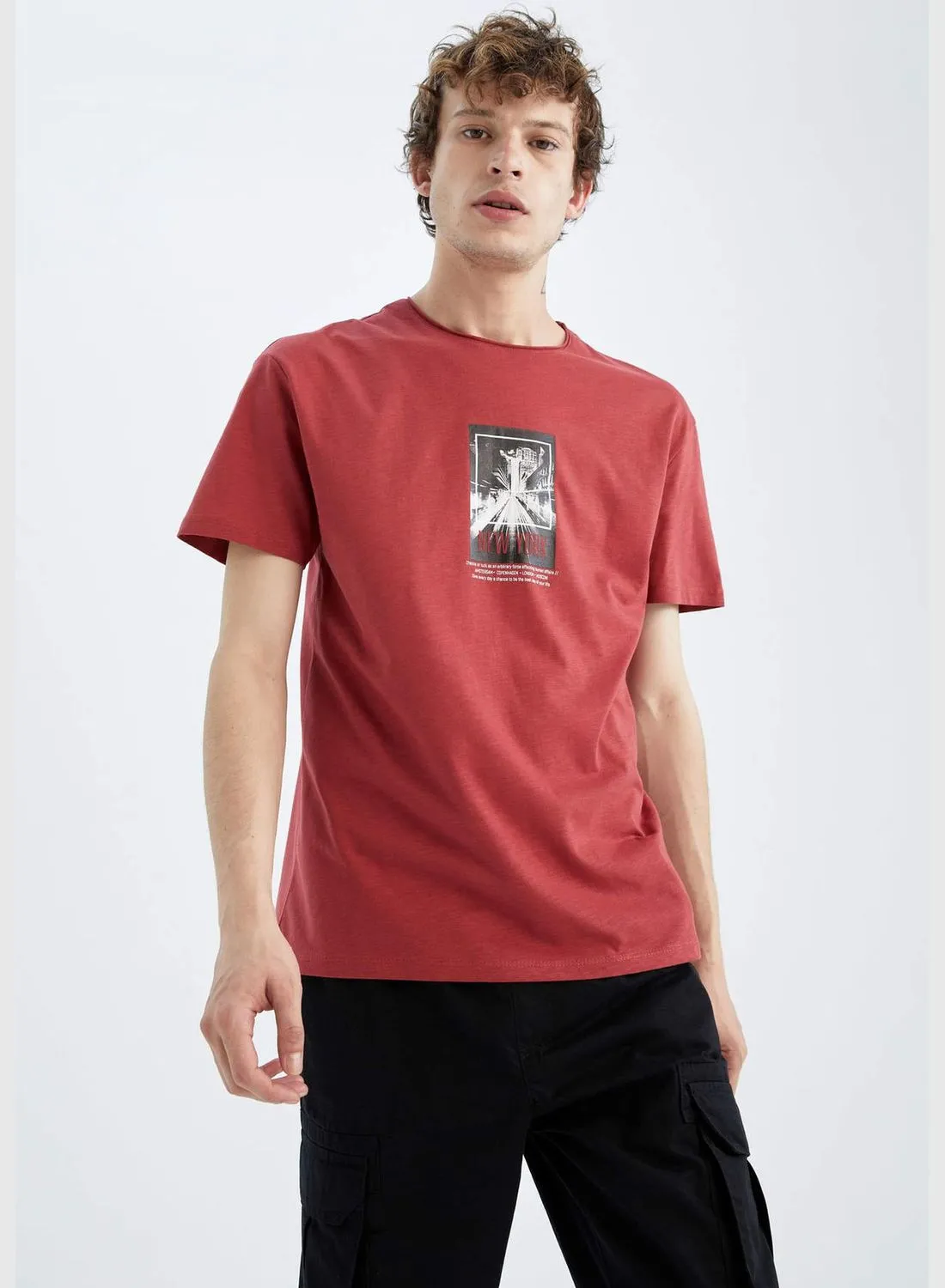 DeFacto Regular Fit Short Sleeve Picture Print T-Shirt
