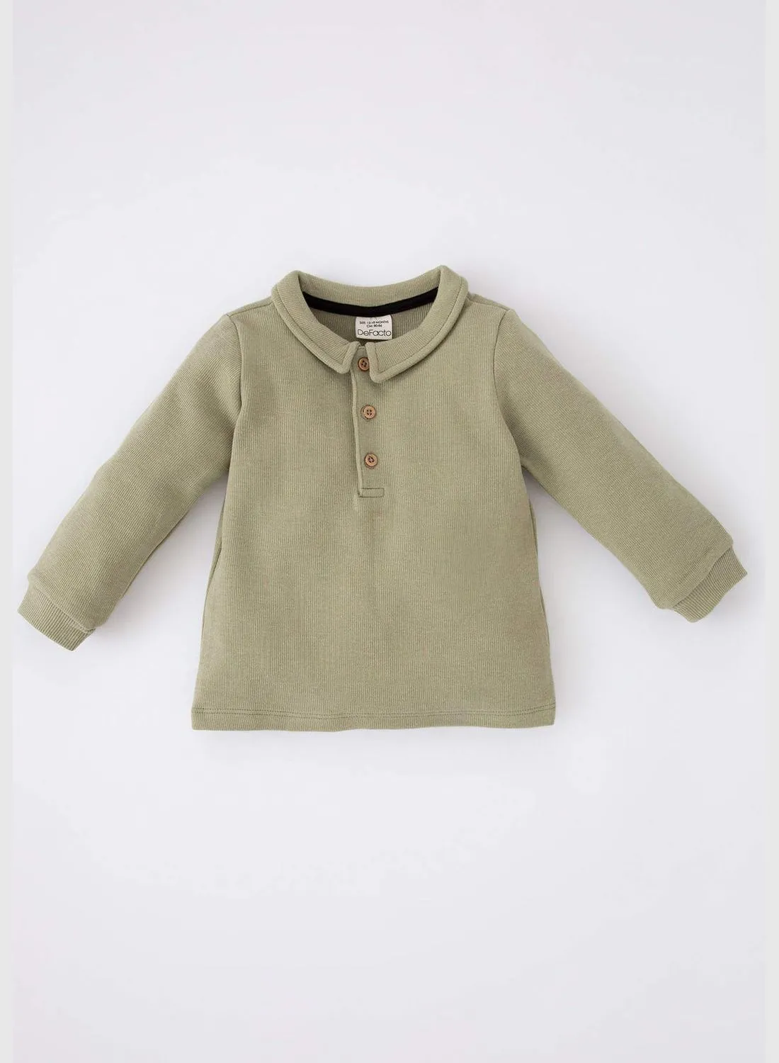 DeFacto BabyBoy Regular Fit Shirt Neck Long Sleeve Knitted Sweatshirt