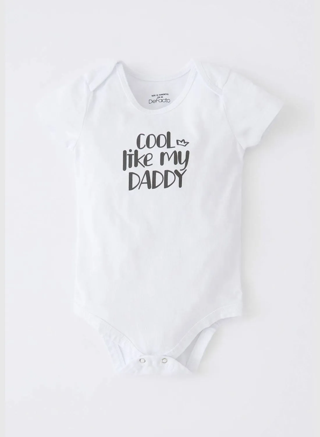 DeFacto Short Sleeve Slogan Print Newborn Sleepsuit