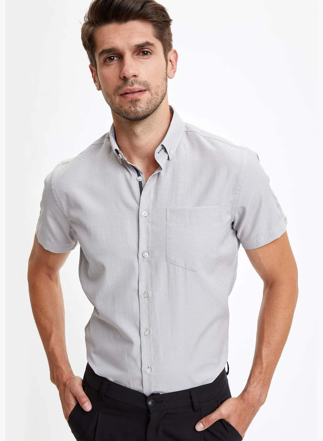 DeFacto Slim Fit Short Sleeve Shirt