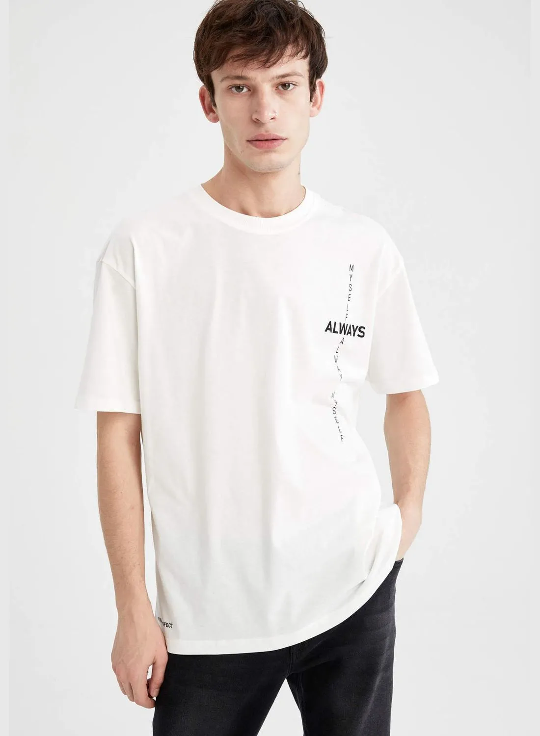 DeFacto Boxy Fit Short Sleeve Printed T-Shirt