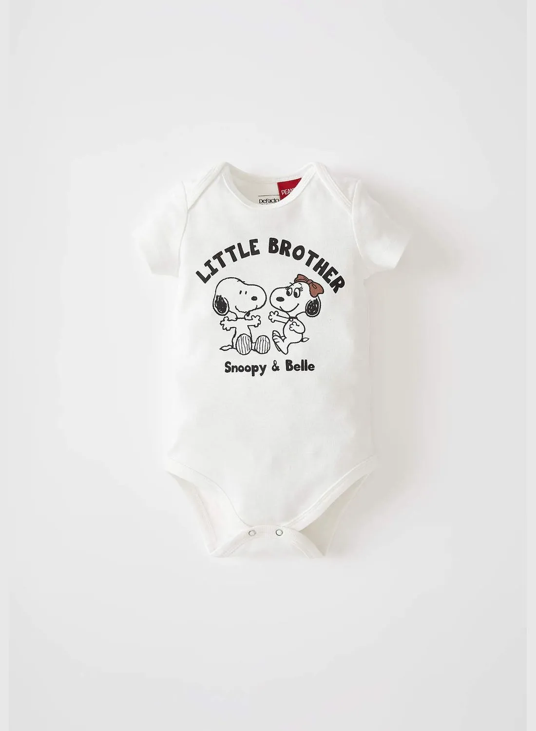 DeFacto Snoopy Licenced BabyBoy Knitted Regular Fit Short Sleeve Snap Body