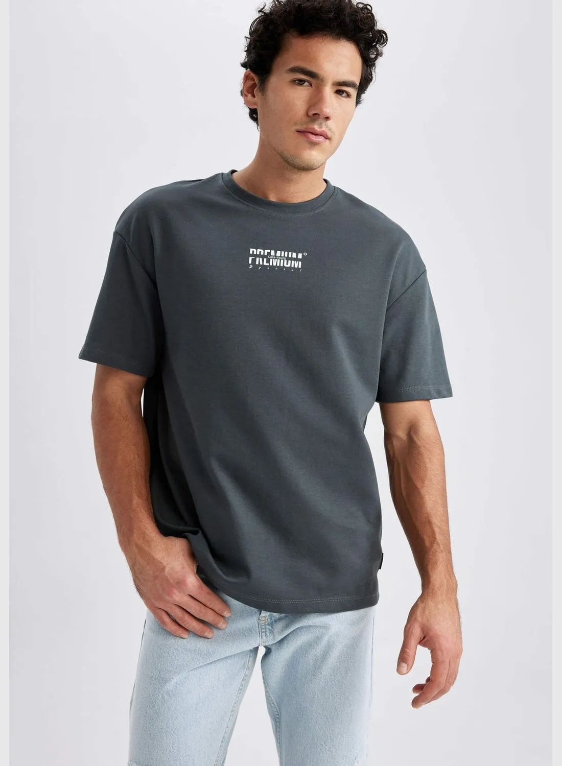 DeFacto Man Crew Neck Short Sleeve Knitted T-Shirt