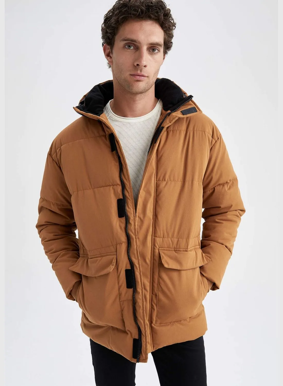 DeFacto Man Oversize Fit Hooded Coat