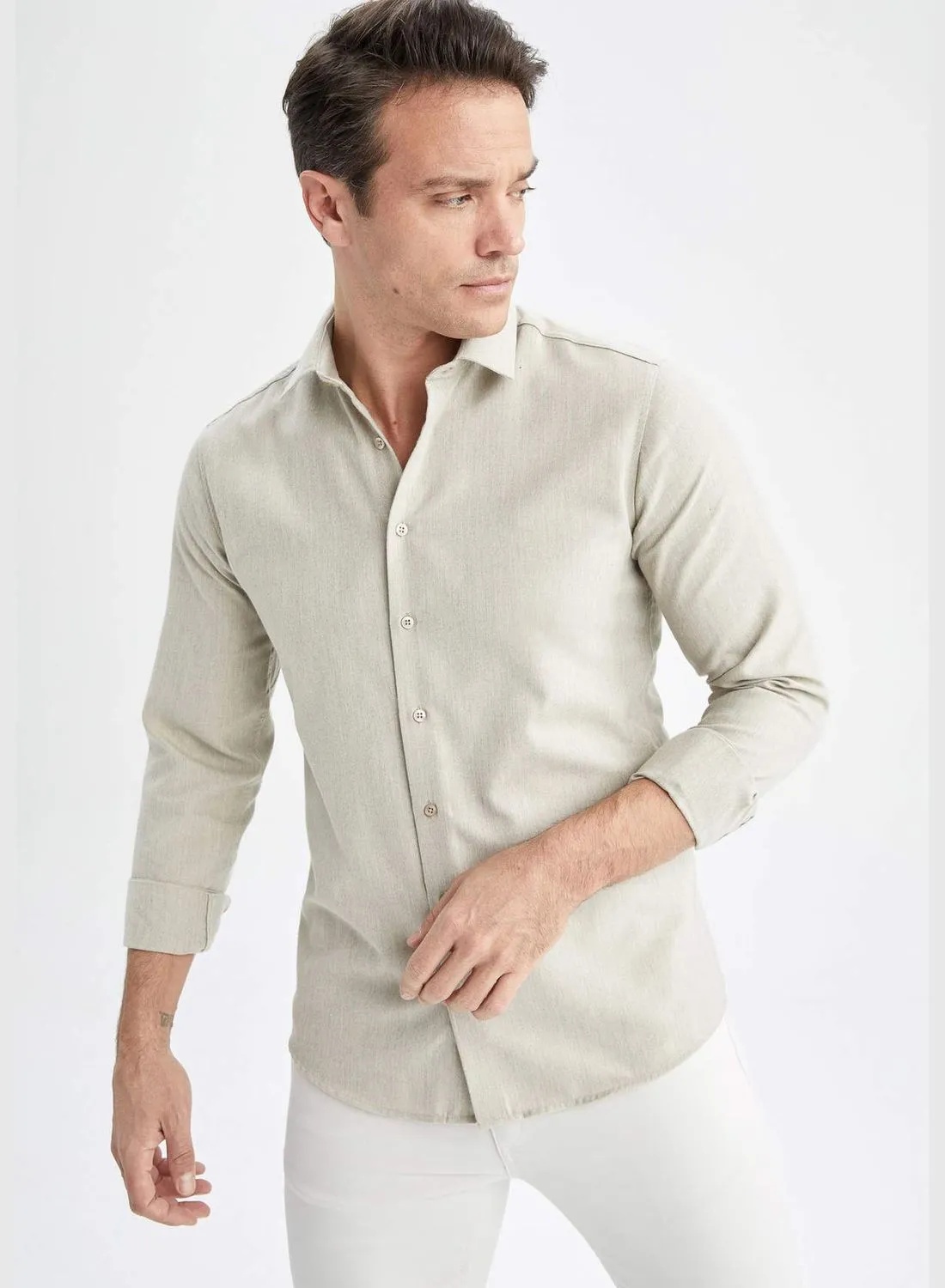 DeFacto Man Woven Long Sleeve Shirt