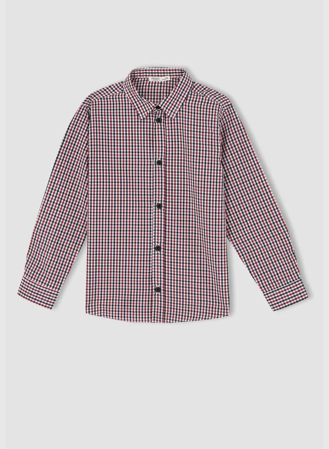 DeFacto Boy Regular Fit Polo Neck Woven Long Sleeve Shirt