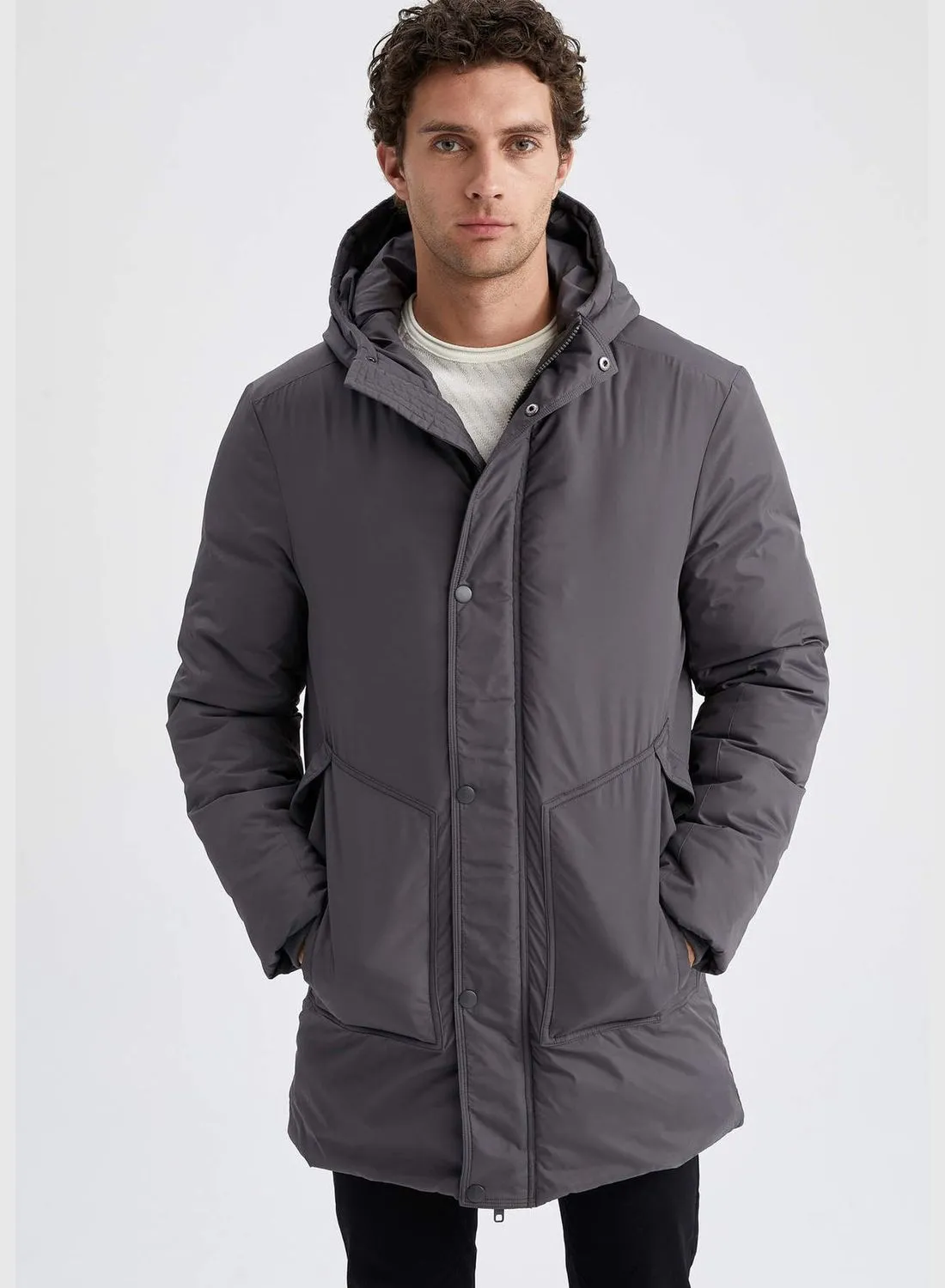 DeFacto Longline Puffer Hooded Coat