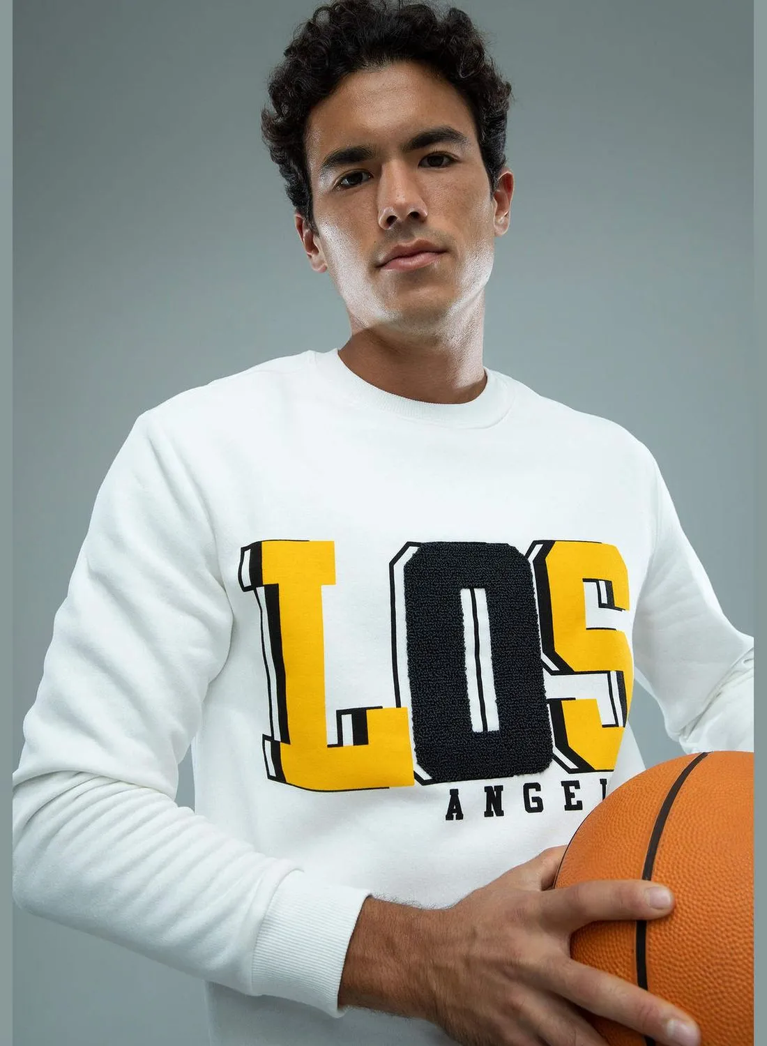 DeFacto Man NBA Los Angeles Lakers Licenced Crew Neck Knitted Sweatshirt