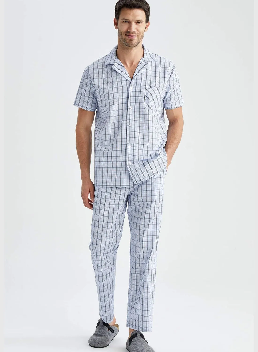 DeFacto Regular Fit Short Sleeve Striped Pyjama Set