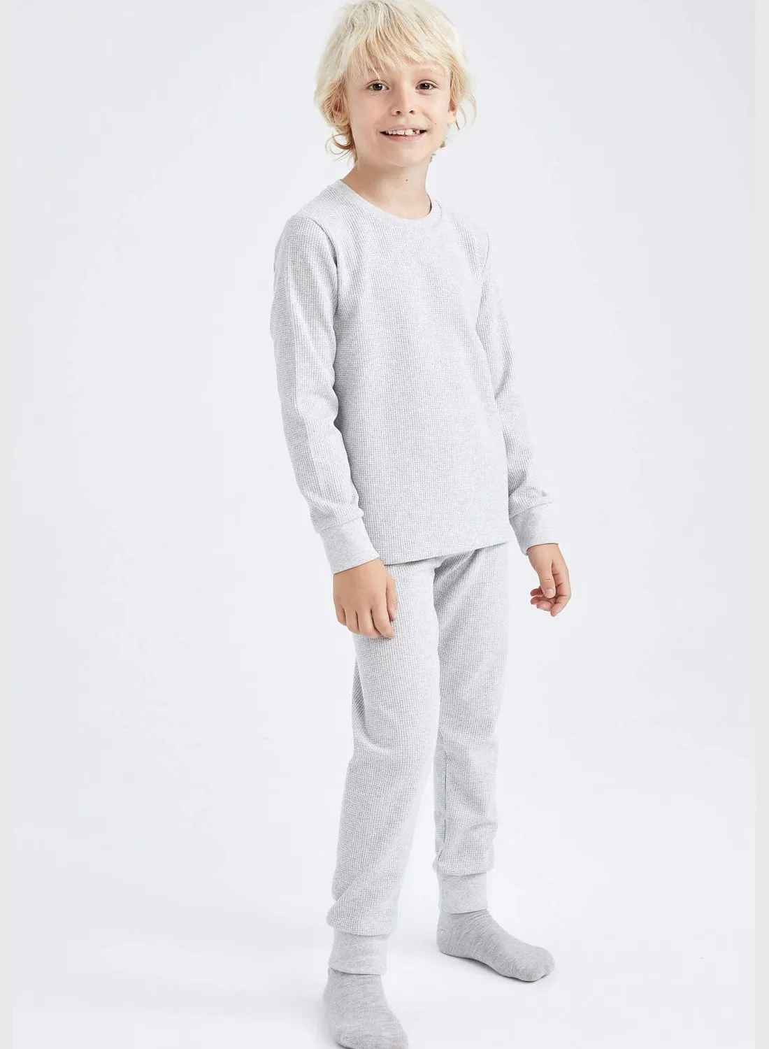 DeFacto 2 Pack Boy Regular Fit Crew Neck Long Sleeve Knitted Pyjamas