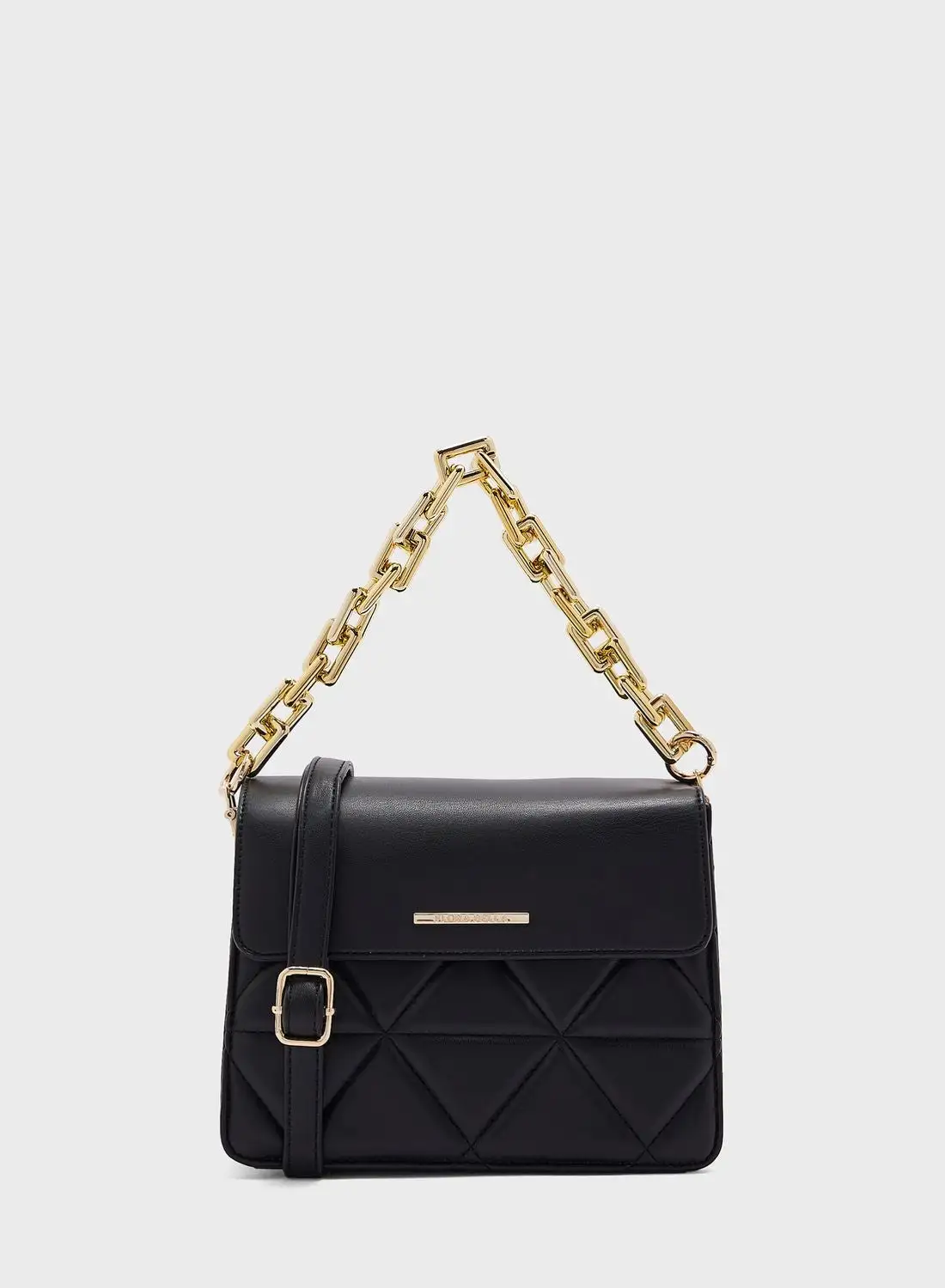 shoexpress Quilted Flapover Crossbody Bag