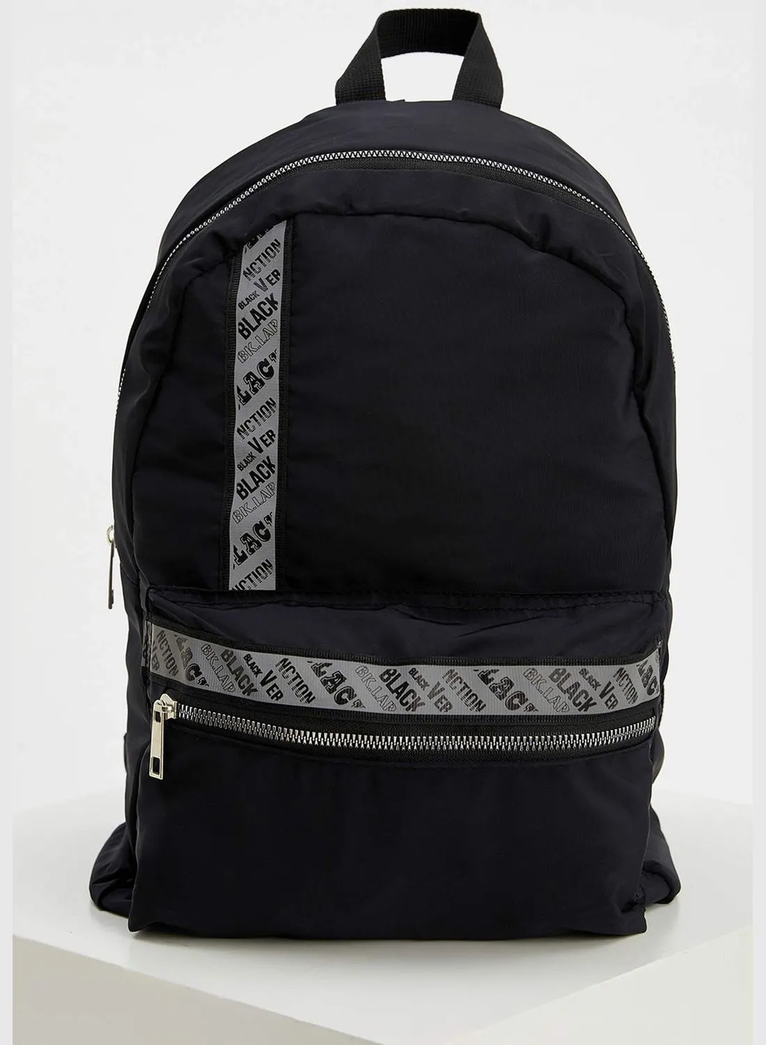 DeFacto Text Print Striped Backpack