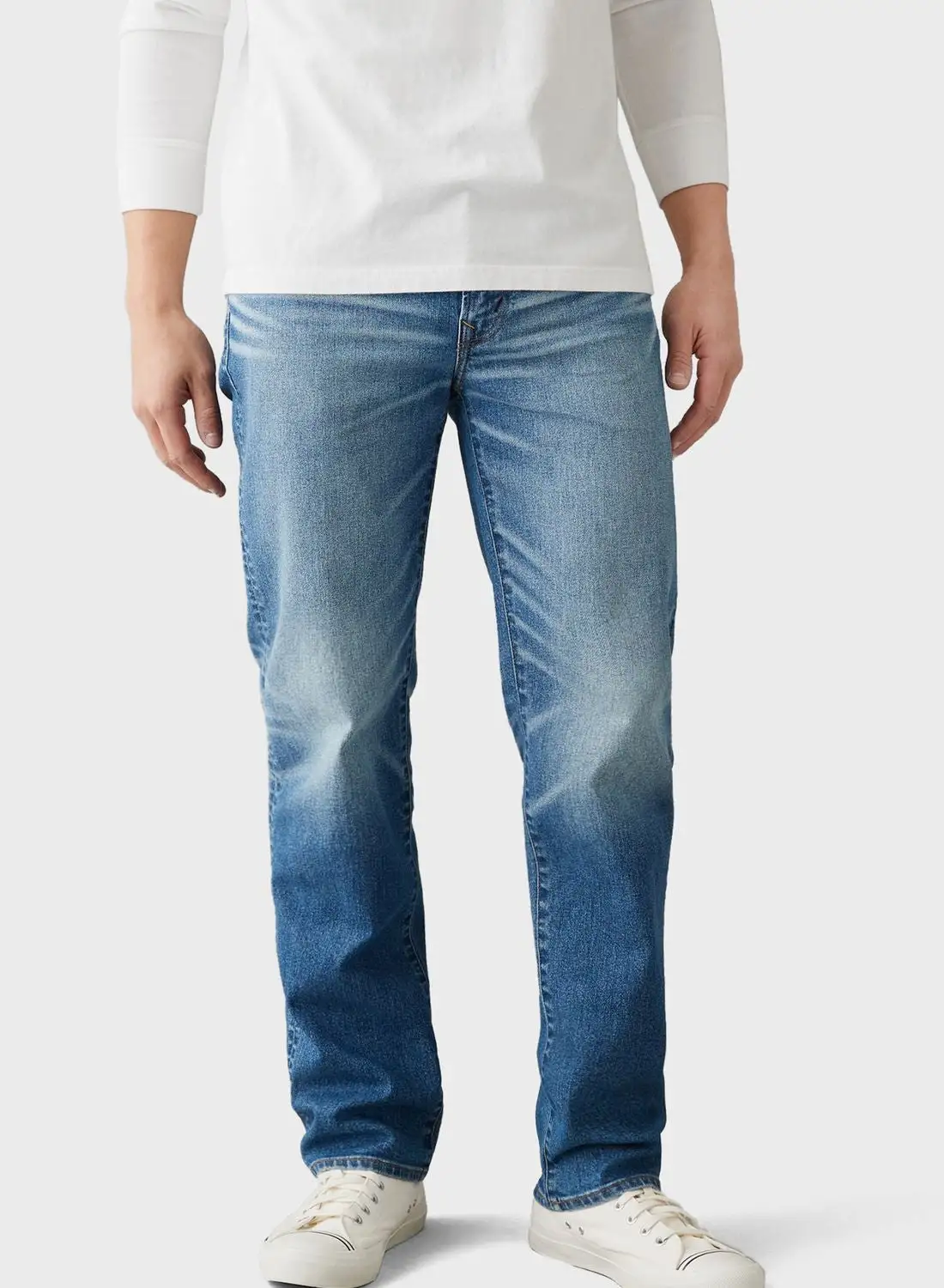 American Eagle Airflex+Light Wash Straight Fit Jeans