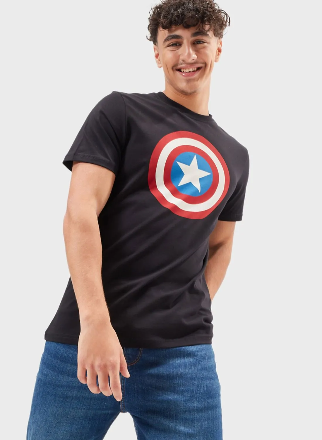 SP Characters Captain America Print T-Shirt