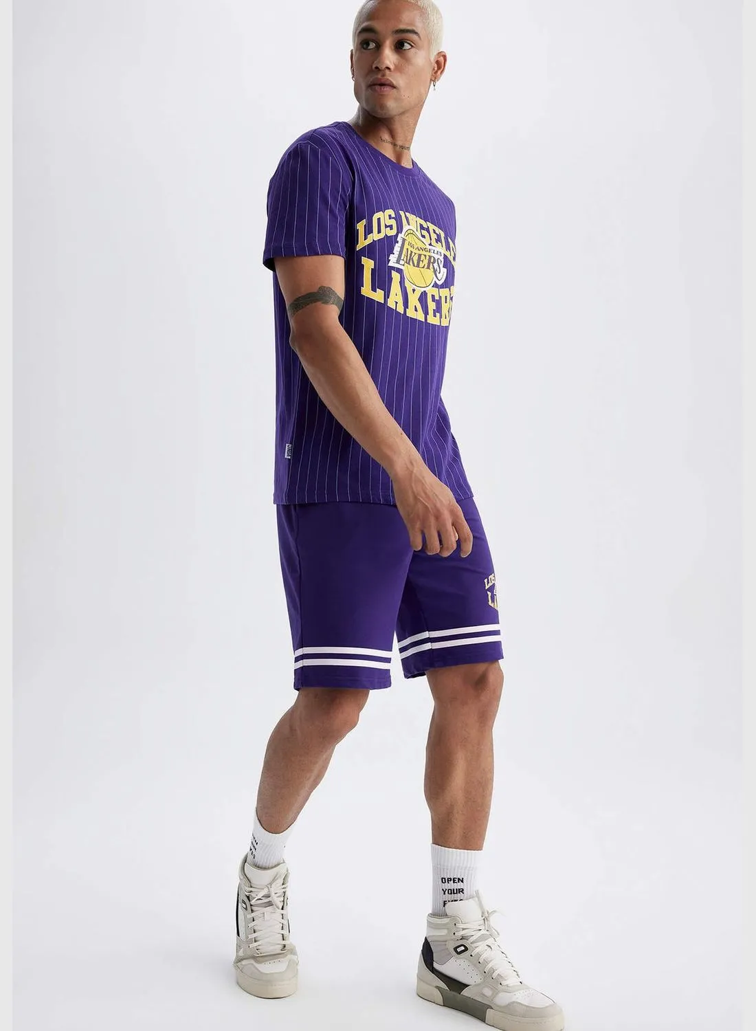 DeFacto Man NBA Los Angeles Lakers Licenced Knitted Short