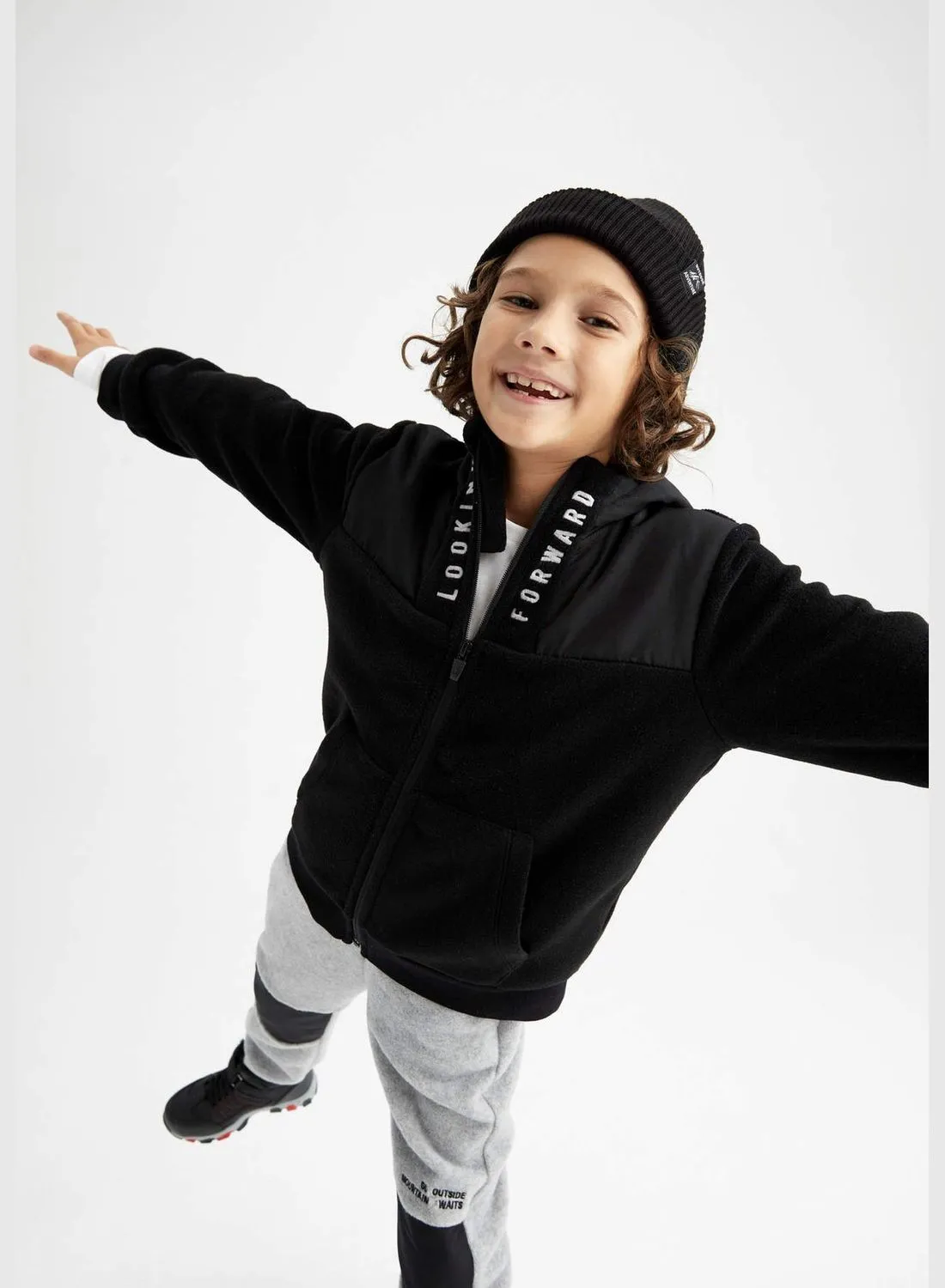 DeFacto Boy Regular Fit Hooded Long Sleeve Knitted Cardigan