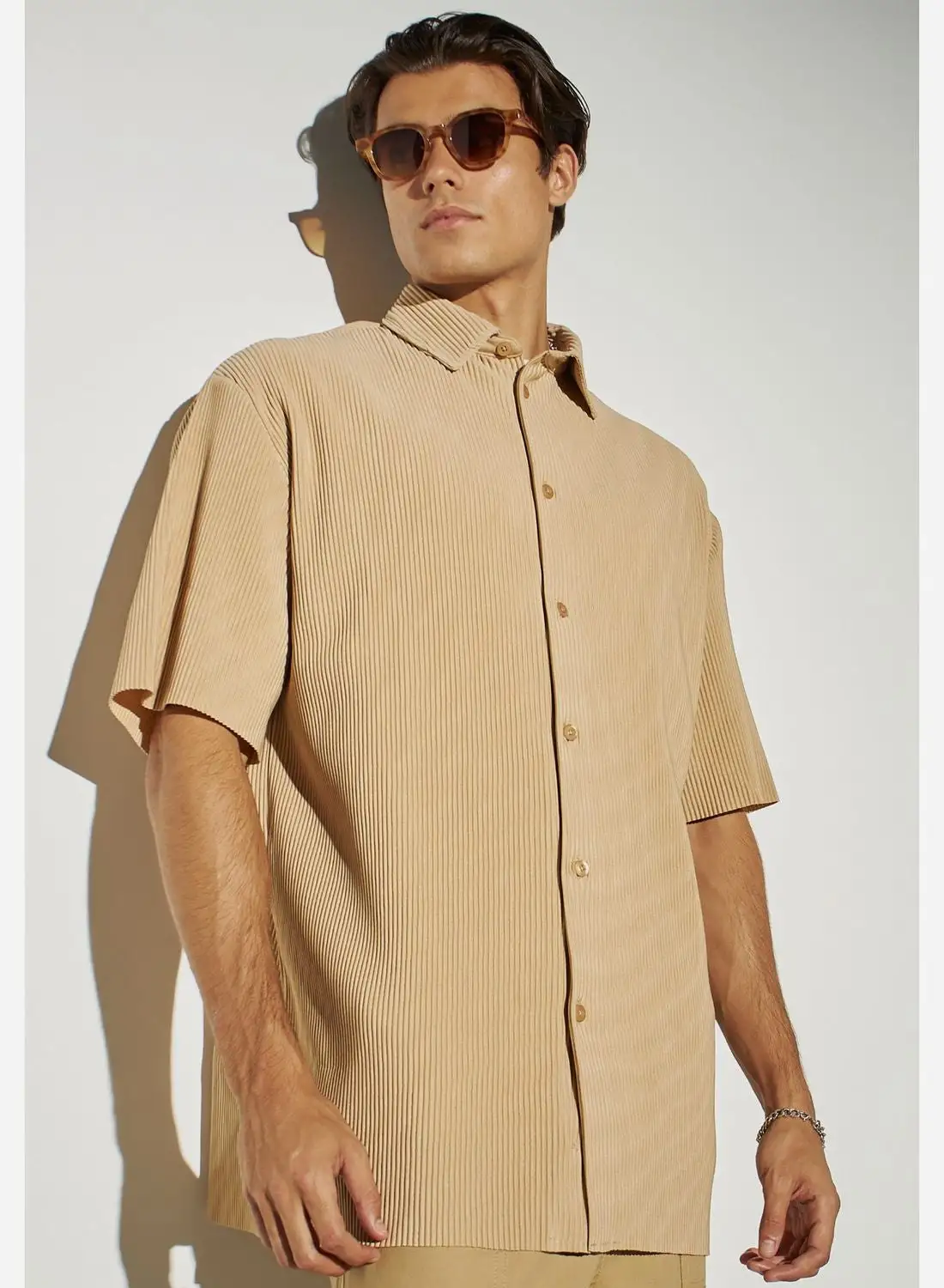 Iconic All Over Ribbed Regular Fit Shirt