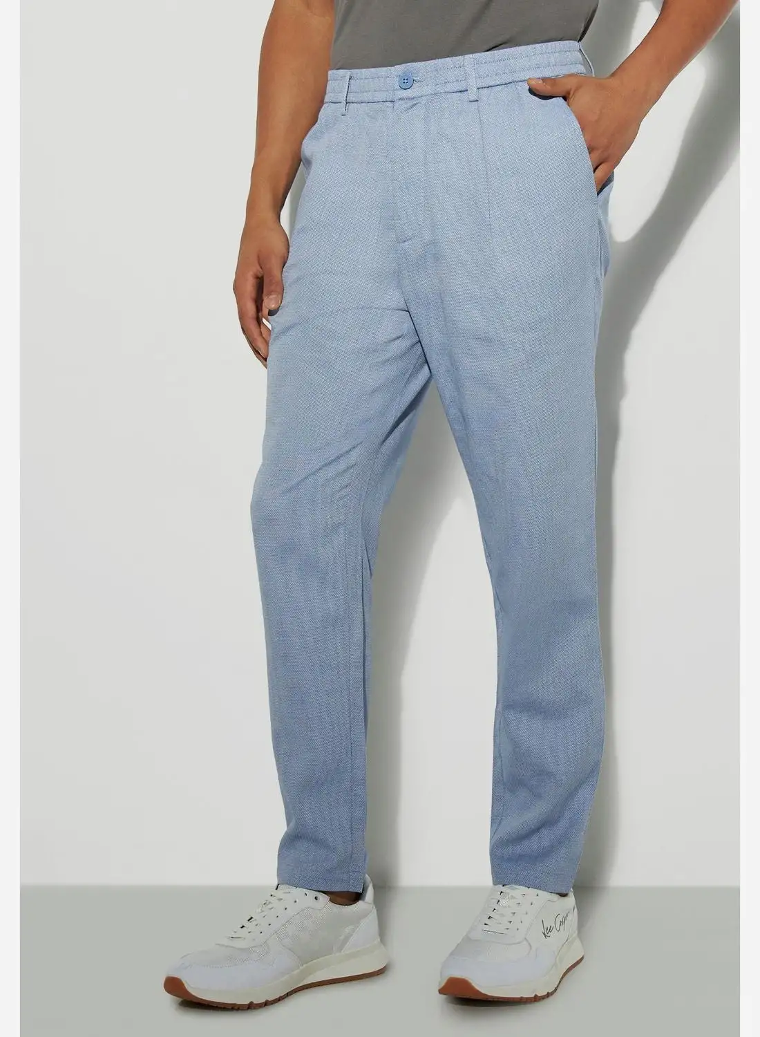 Iconic Straight Fit Textured Oxford Pants