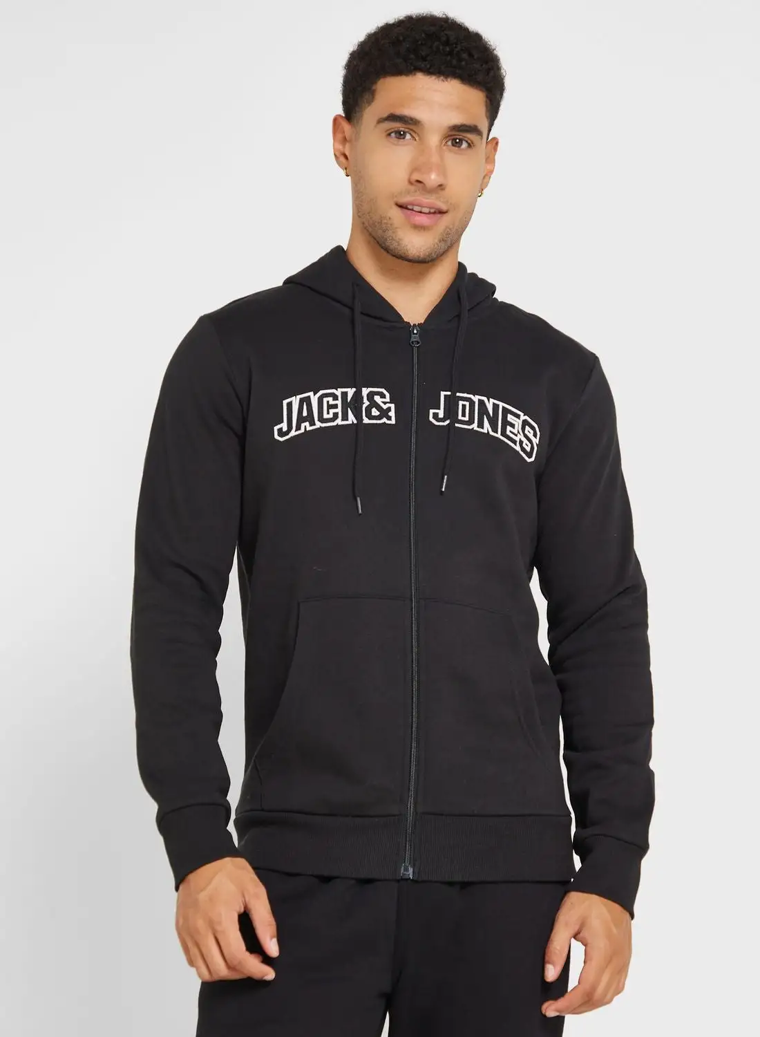 JACK & JONES Logo Zip Through Hoodie
