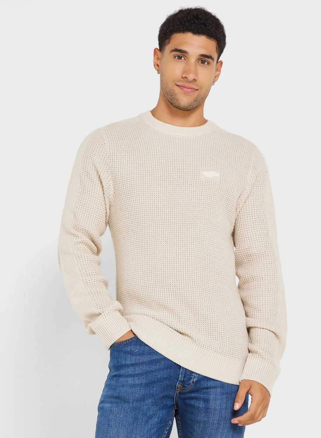 JACK & JONES Text Print Crew Neck Sweatshirt